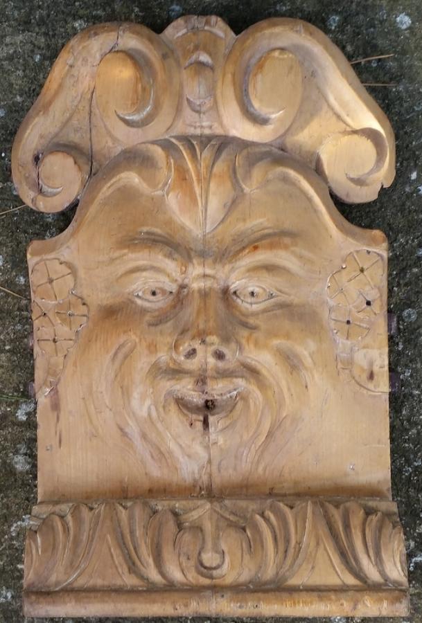 2 x carved wooden fairground  "spooner" carved  frieze panels