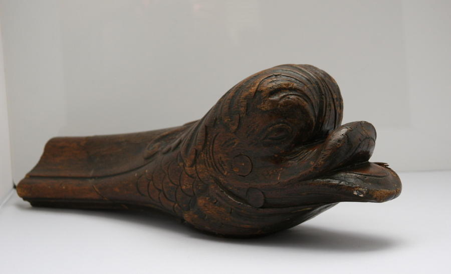 Carved wooden Dolphin / Fish  Bannister finial / architectural element