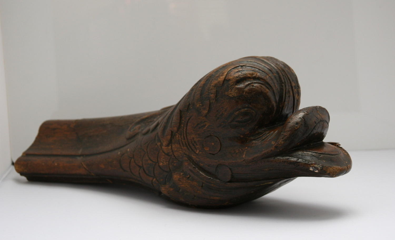 Carved wooden Dolphin / Fish  Bannister finial / architectural element