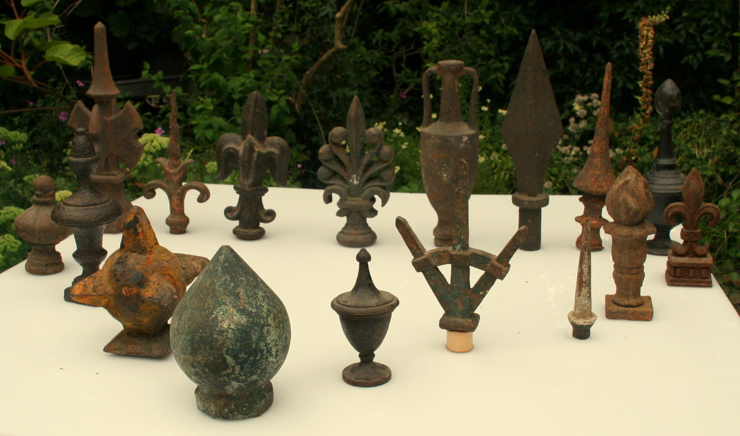 Collection of 17 cast Iron Finials