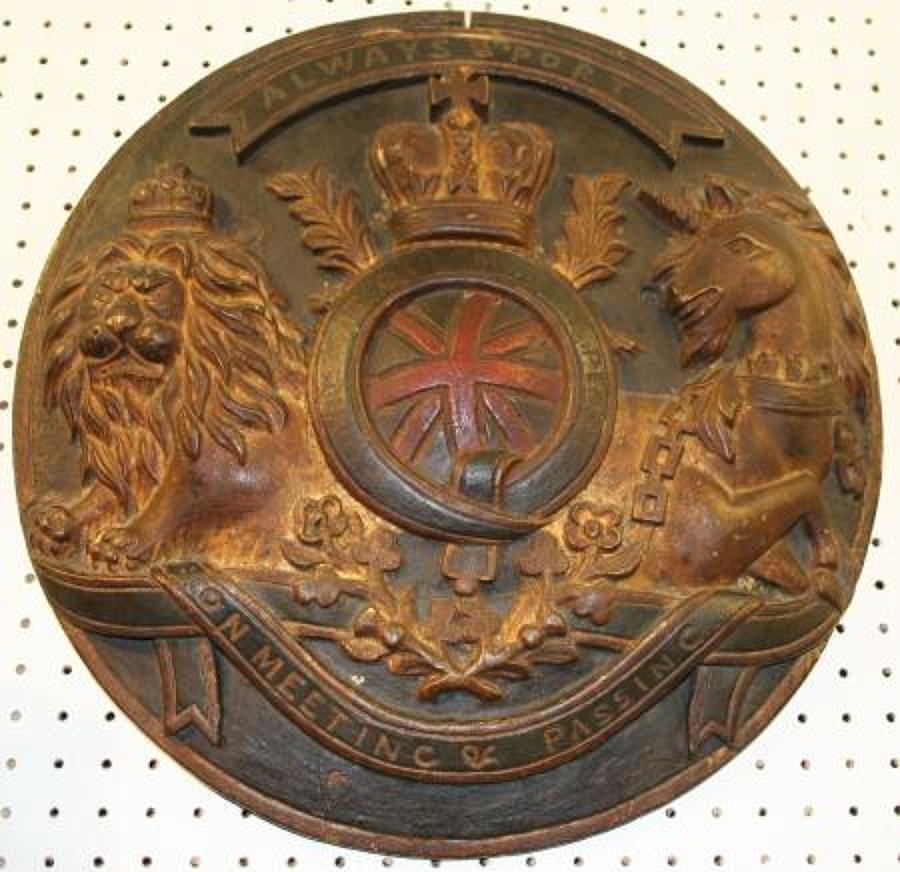 Maritime carved wooden early 19th century armorial