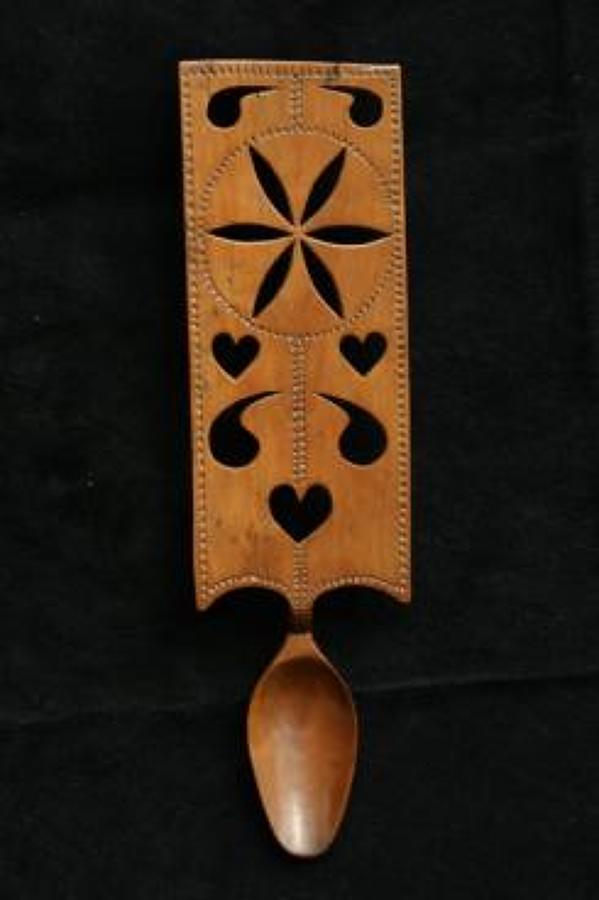 19th century Treen welsh love spoon
