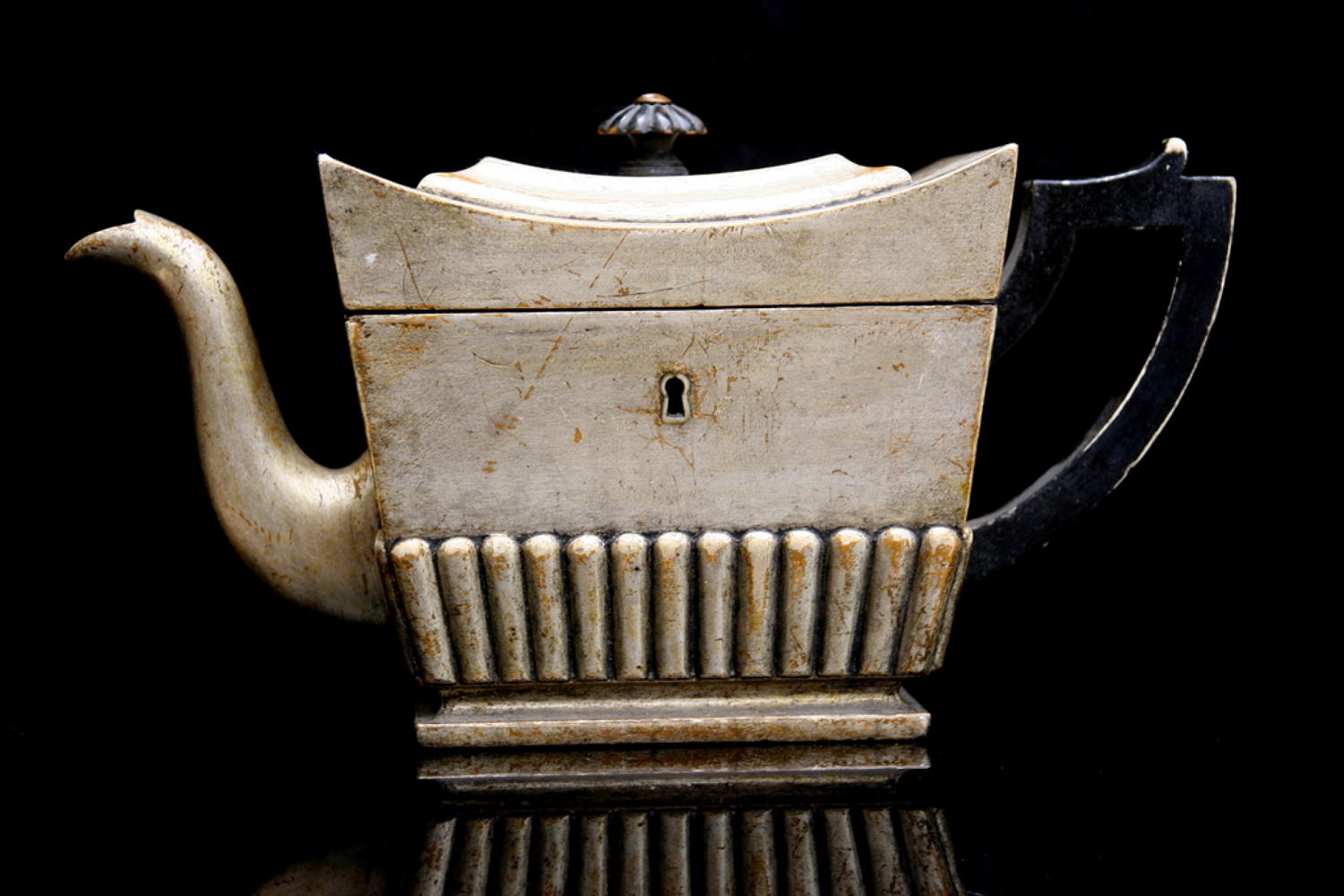 Treen Tea pot form Tea Caddy late 19th century