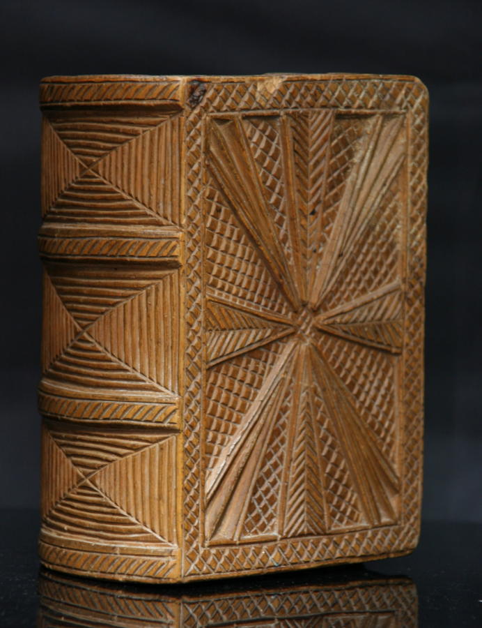 Large Chip Carved Treen Book Box 1758