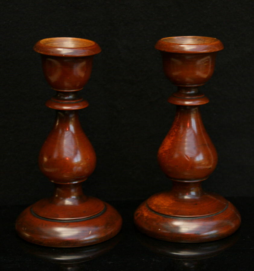 A fabulous pair of Treen  stands, 19th century.