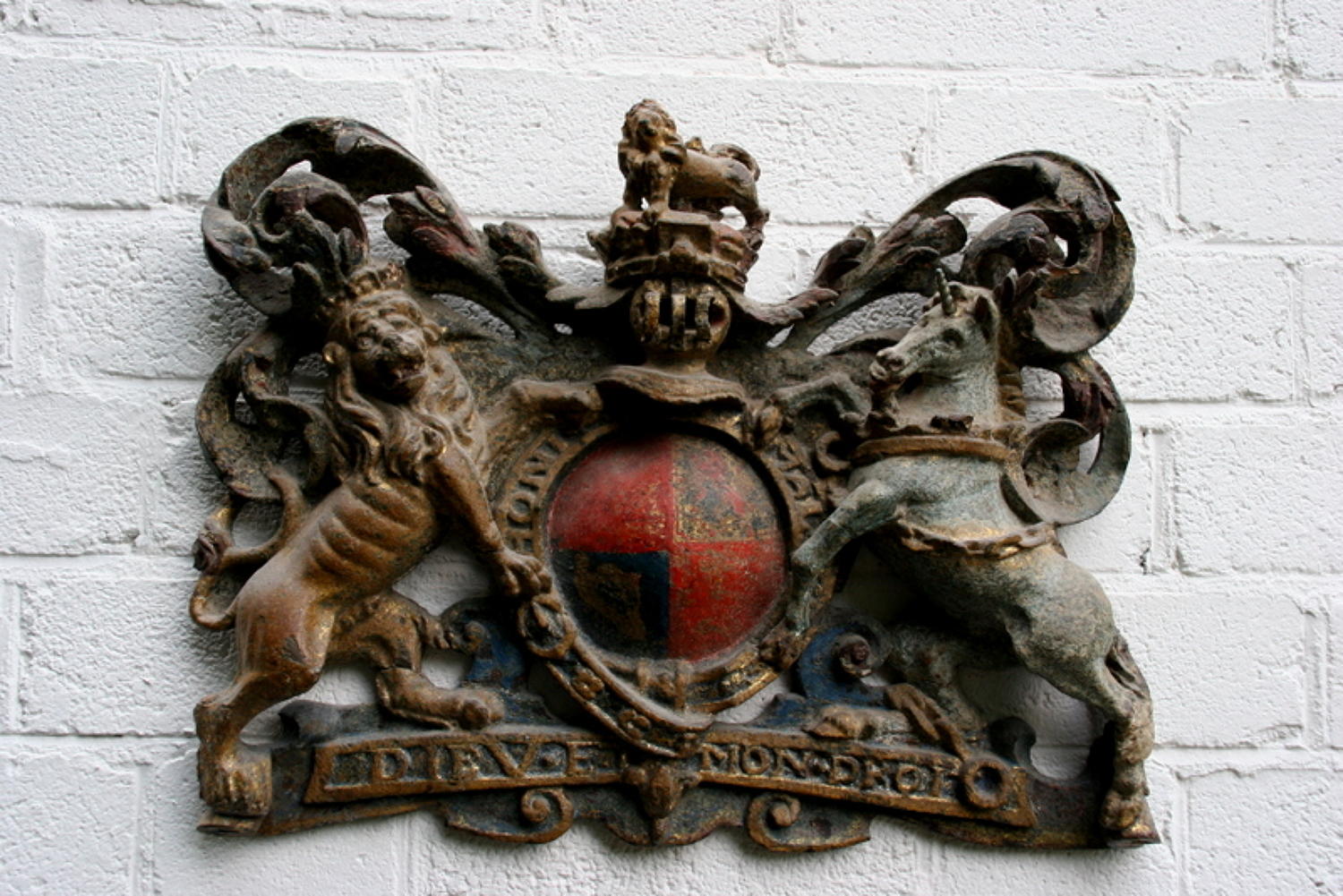 Carved wooden Royal Armorial