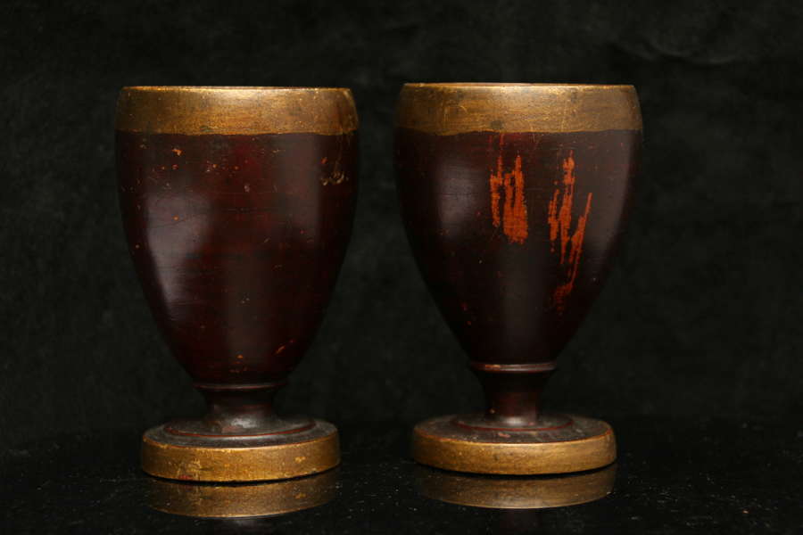 A Pair of Treen Goblets late 18th century
