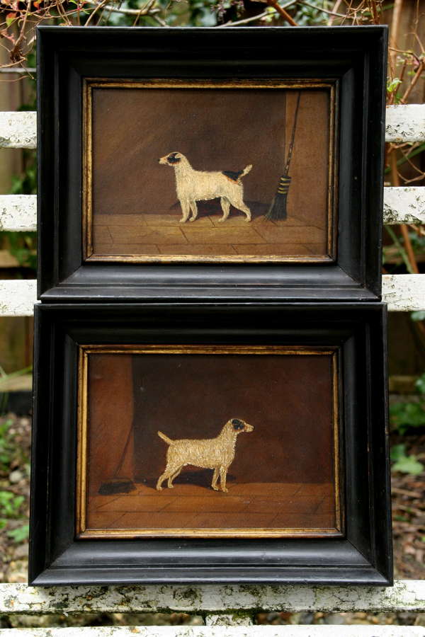 19th Pair naive of Dog Portraits