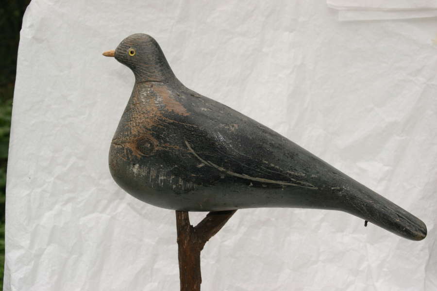 Painted Wooden Pigeon Decoy c.1900