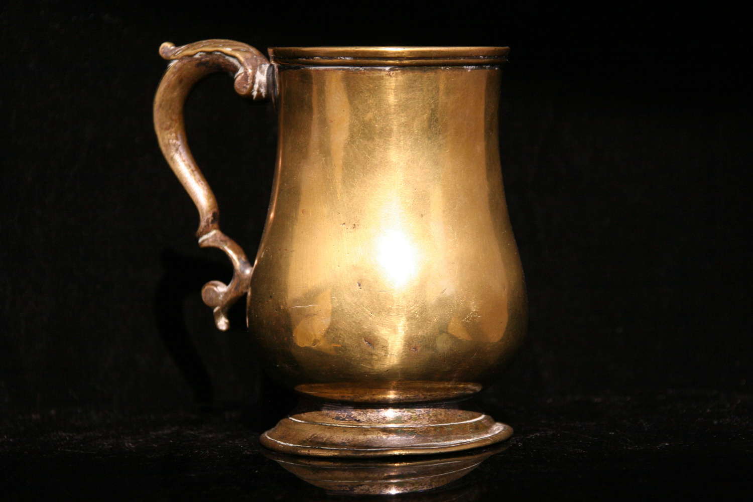 Silver Style Brass 18th Century Tankard