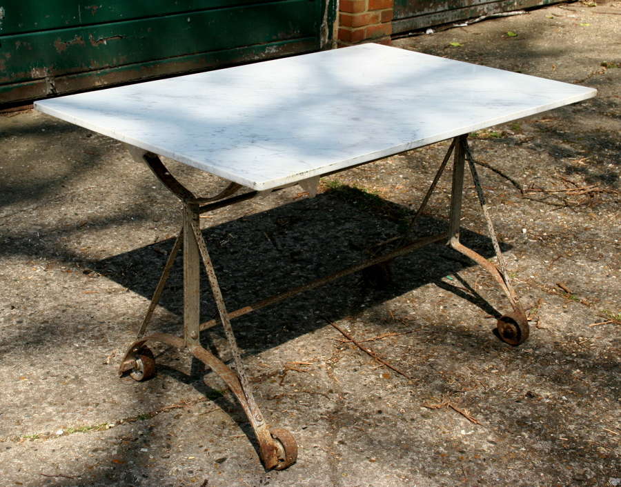 Marble topped Table on wheels