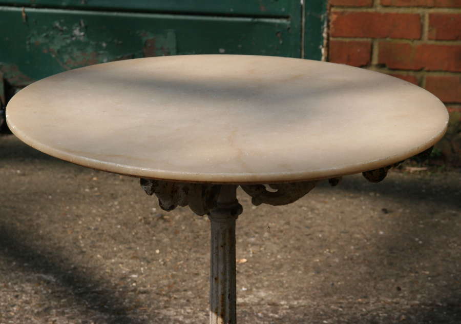 Marble topped cast iron 'Cafe' table
