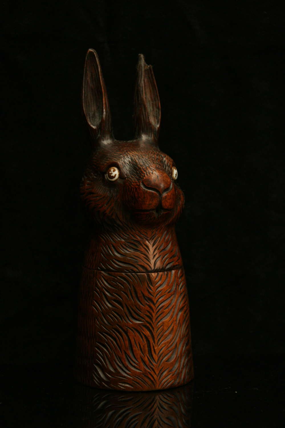 Treen Rabbit / Hare Storage Jar 19th century