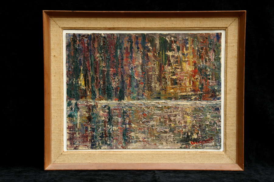 1960's / 70's Abstract oil by Adelaide Harris.