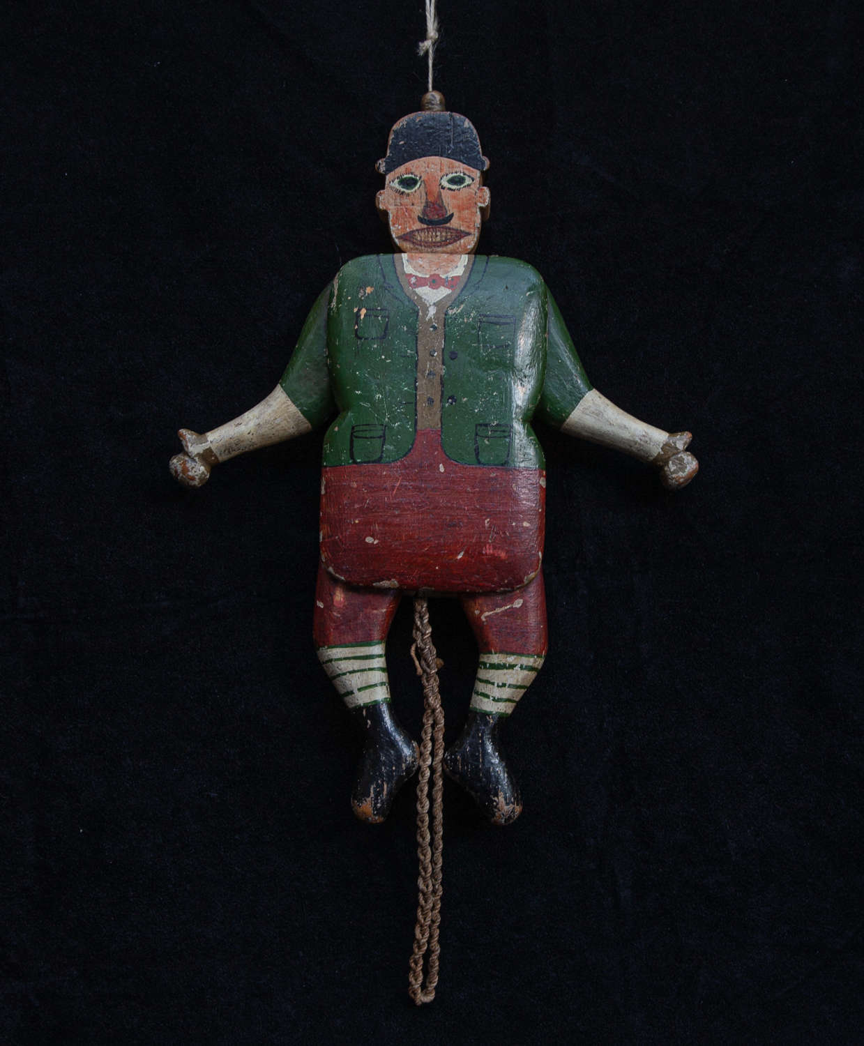 Painted Wooden Jumping Jack late 19th century