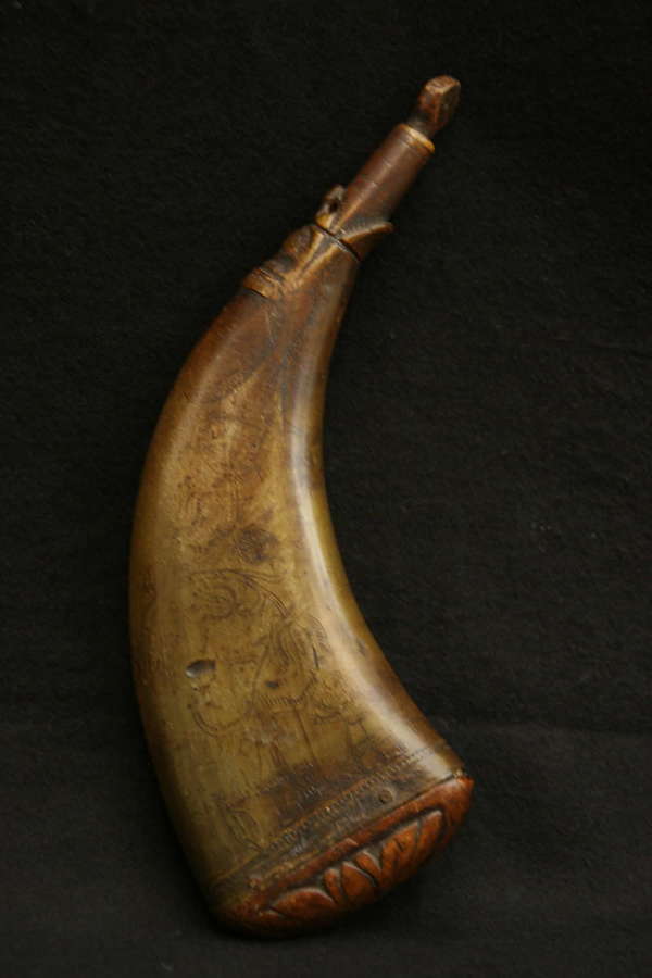 Horn Powder Flask, 18th Century
