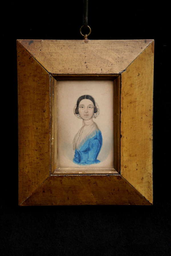 Framed Engish early 19th Century Portrait of a Lady