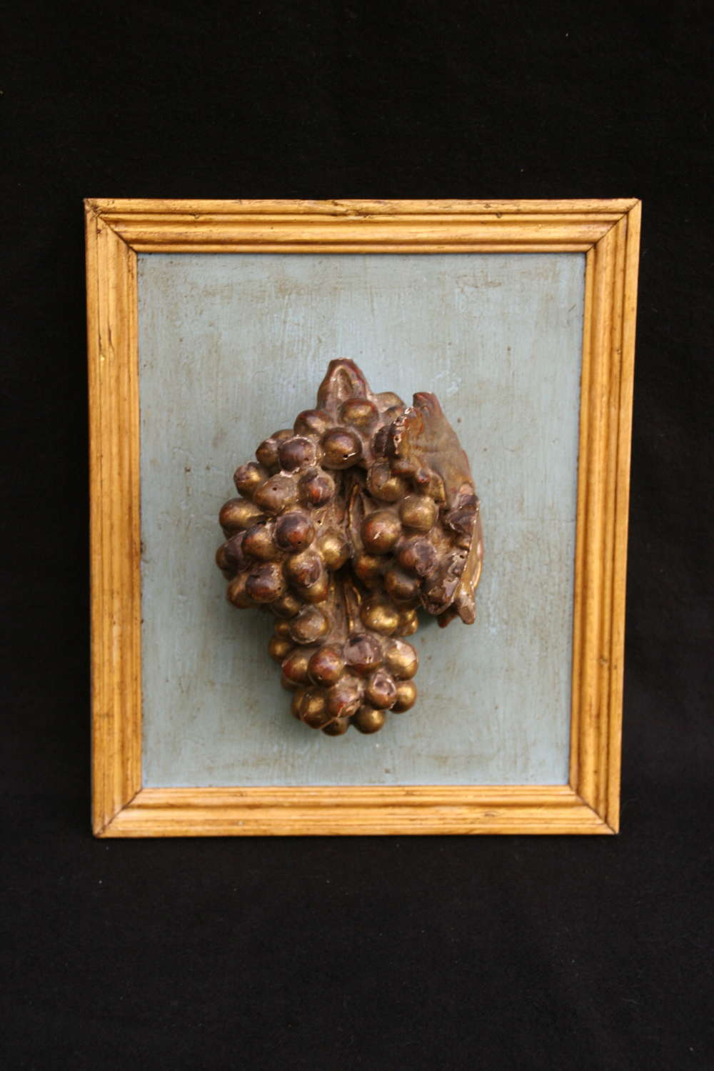 18th Century Decorative grapes on later frame