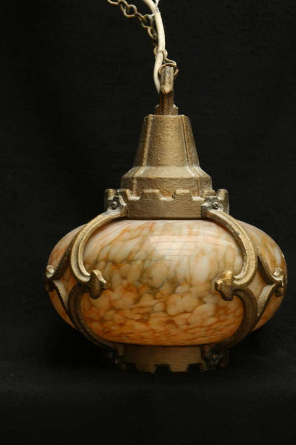 Gothic form hanging ceiling lantern 1920's