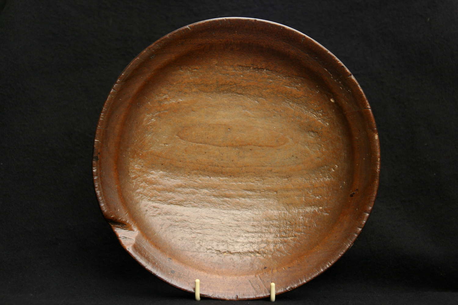 Treen Platter  English c.1780, anti witch marks to back.