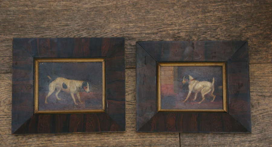 Pair of Framed Jack Russell Terrier Paintings 19th Century