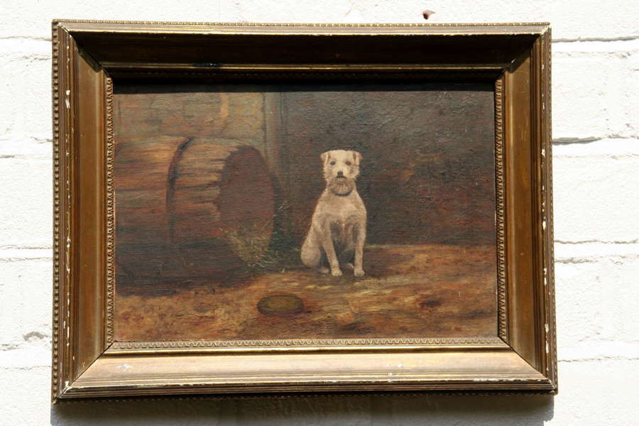 Terrier Dog Portrait, late Victorian.