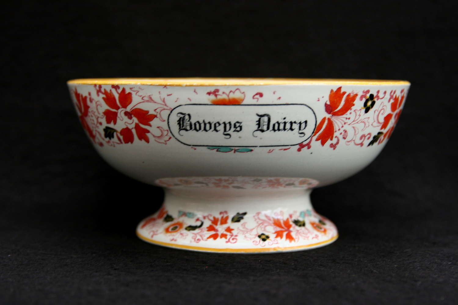 Victorian Dairy Footed Bowl.
