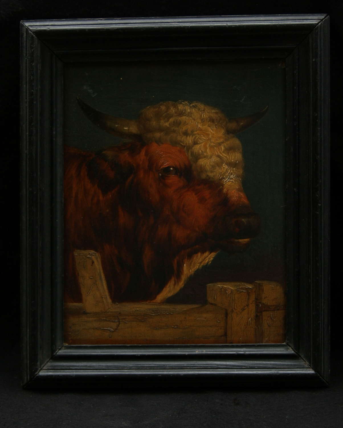 Framed Victorian Bull Painting.