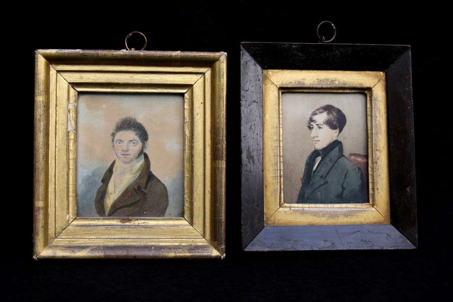 2 x Diminutive Framed portraits late 19th century
