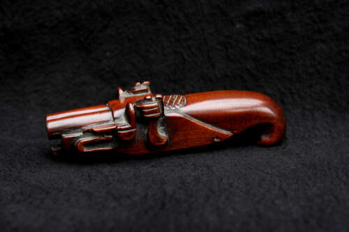 Fine Treen Pistol Snuff Box